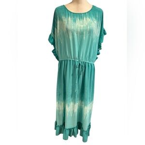 Cal Style blue bohemian tie dye maxi dress